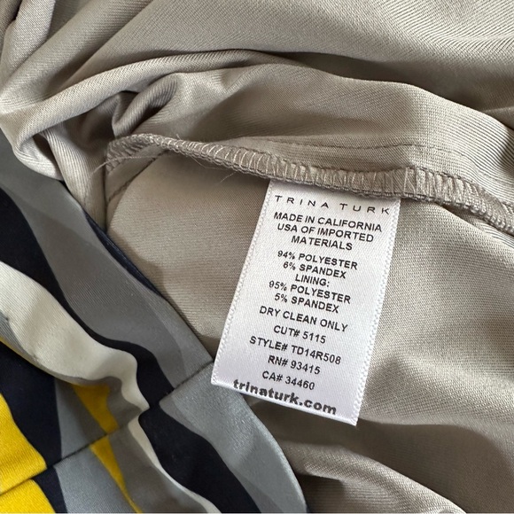 Trina Turk Mod Sheath Dress Sz 2 Multicolor Op Art Retro 60s - Picture 10 of 11